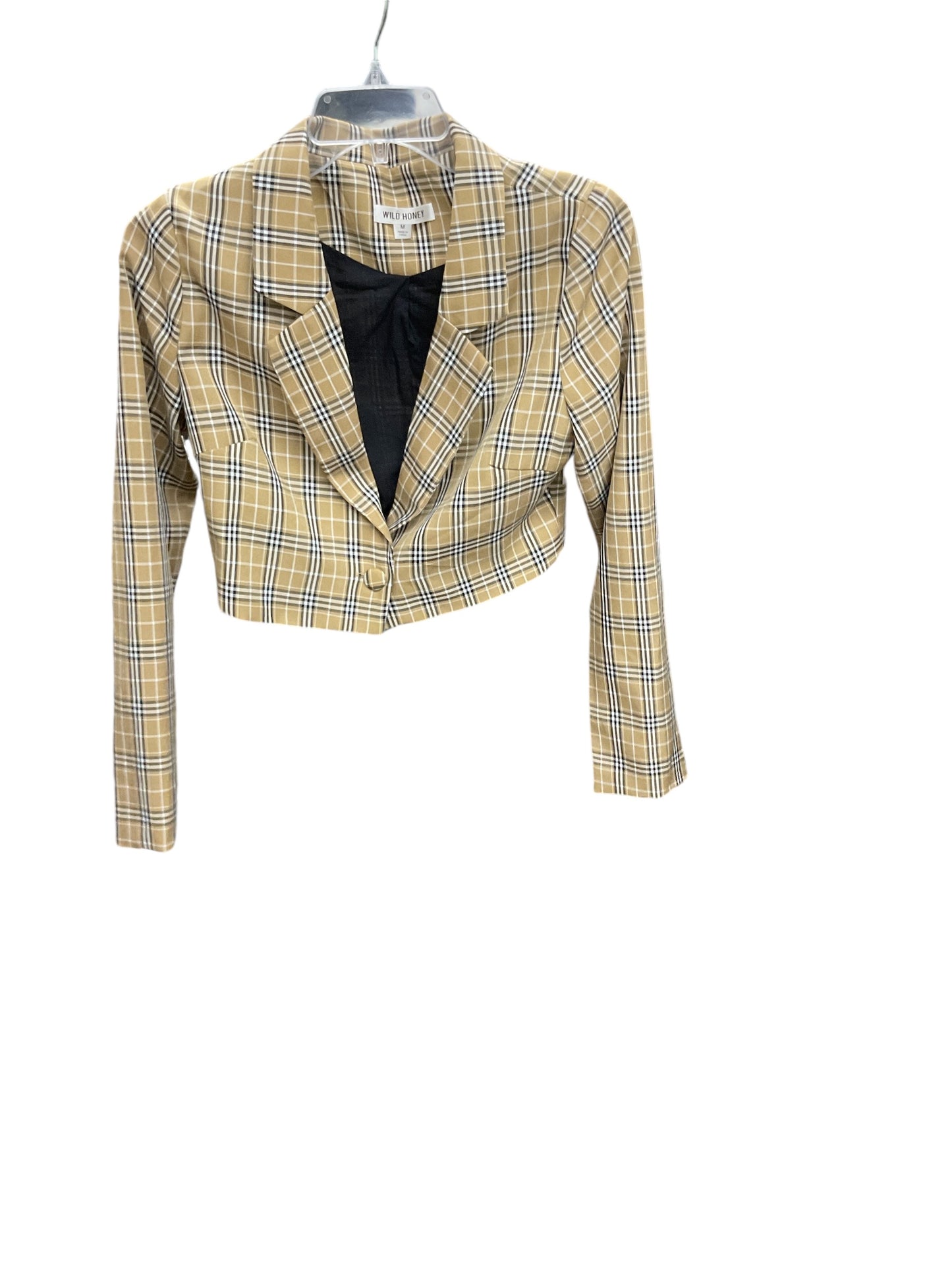 Blazer By Clothes Mentor In Plaid Pattern, Size: M