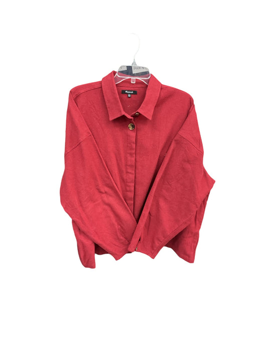 Jacket Shirt By Madewell In Red, Size: 1x