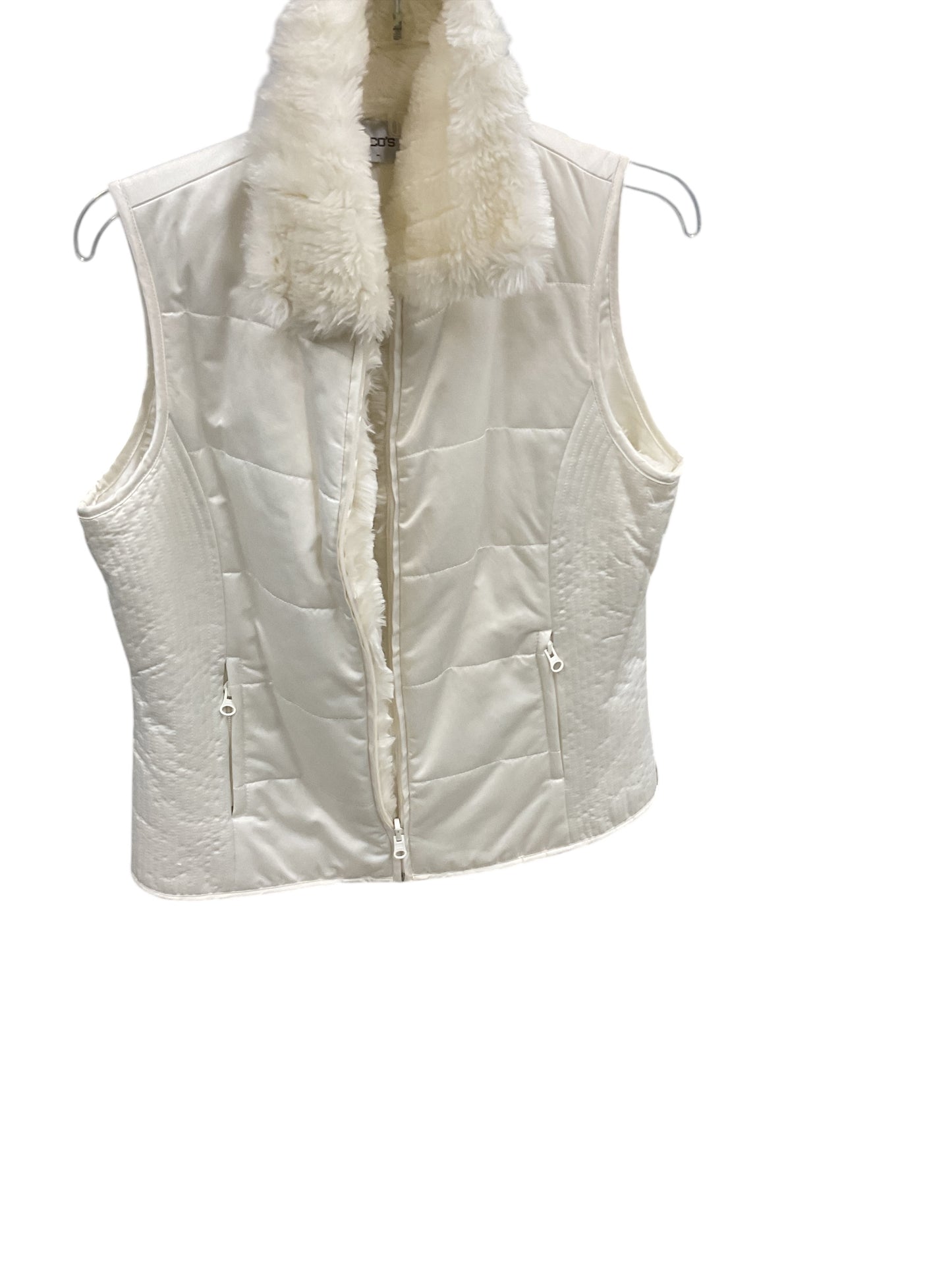 Vest Puffer & Quilted By Chicos In White, Size: M