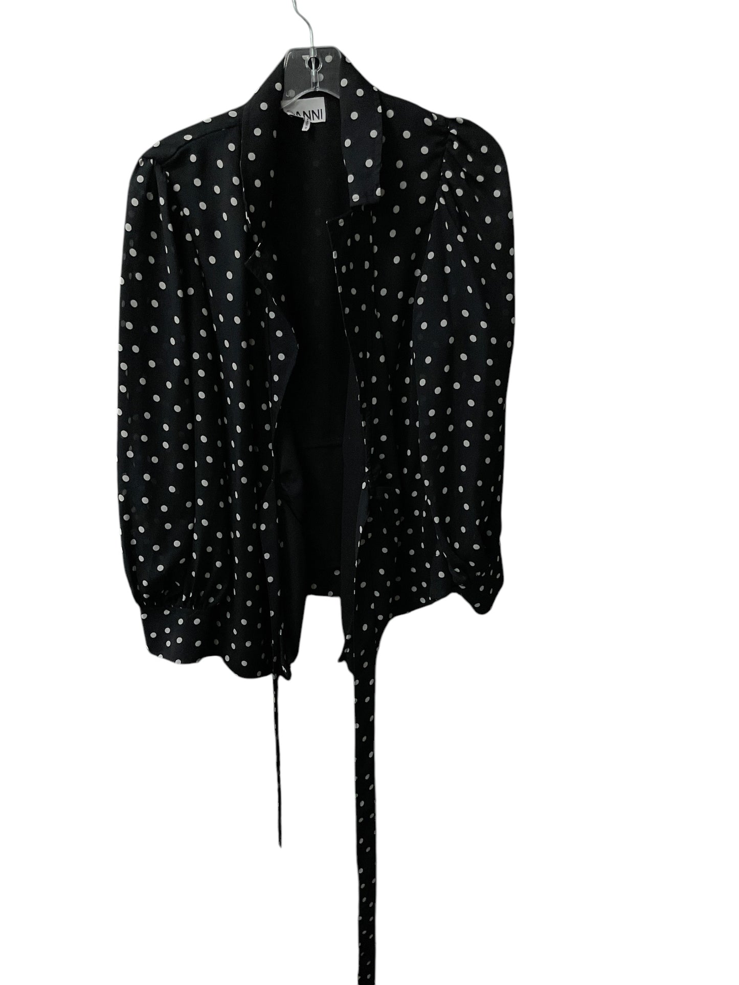 Top Long Sleeve By Ganni In Polkadot Pattern, Size: M