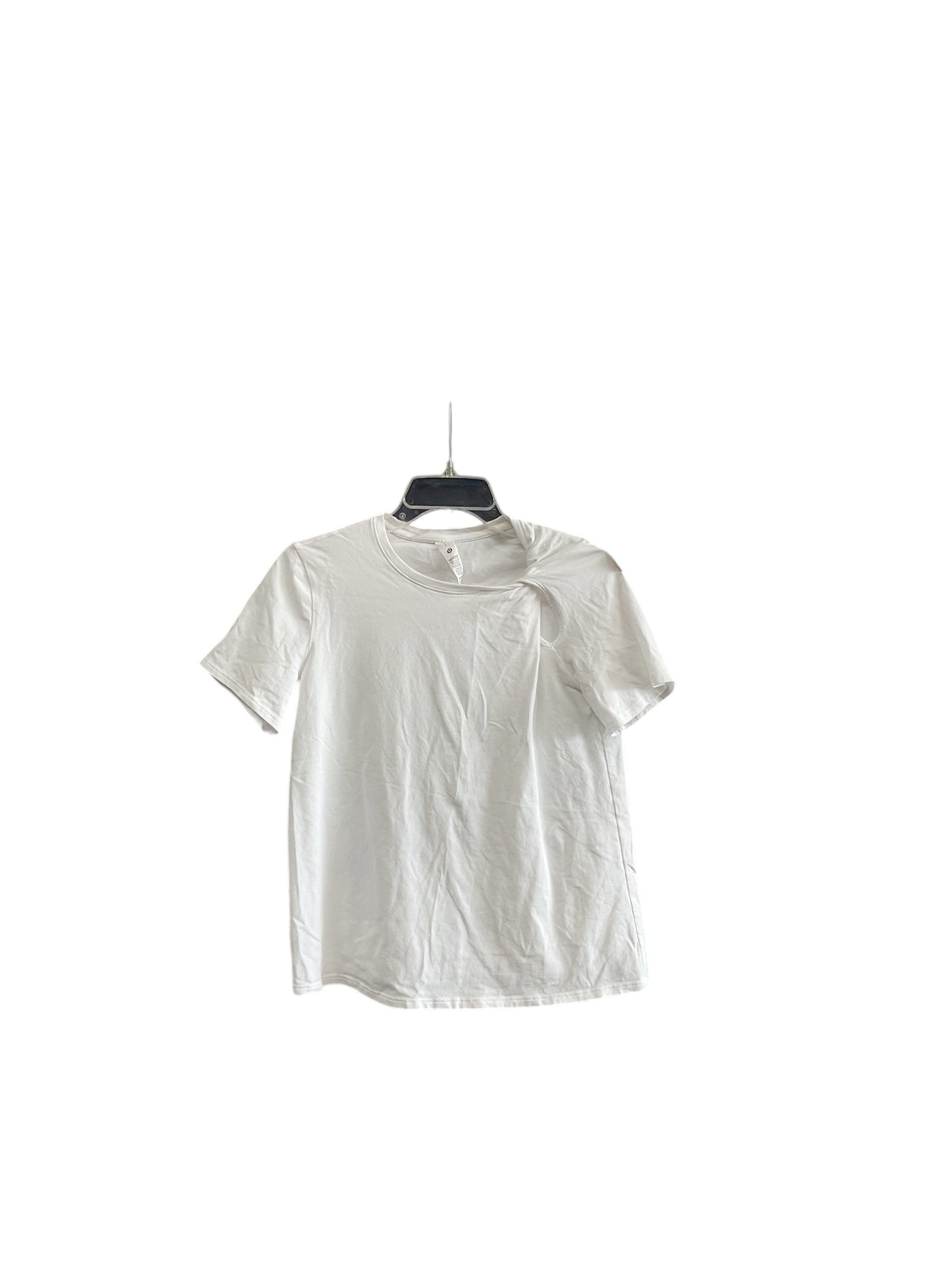 Athletic Top Short Sleeve By Lululemon In White, Size: S