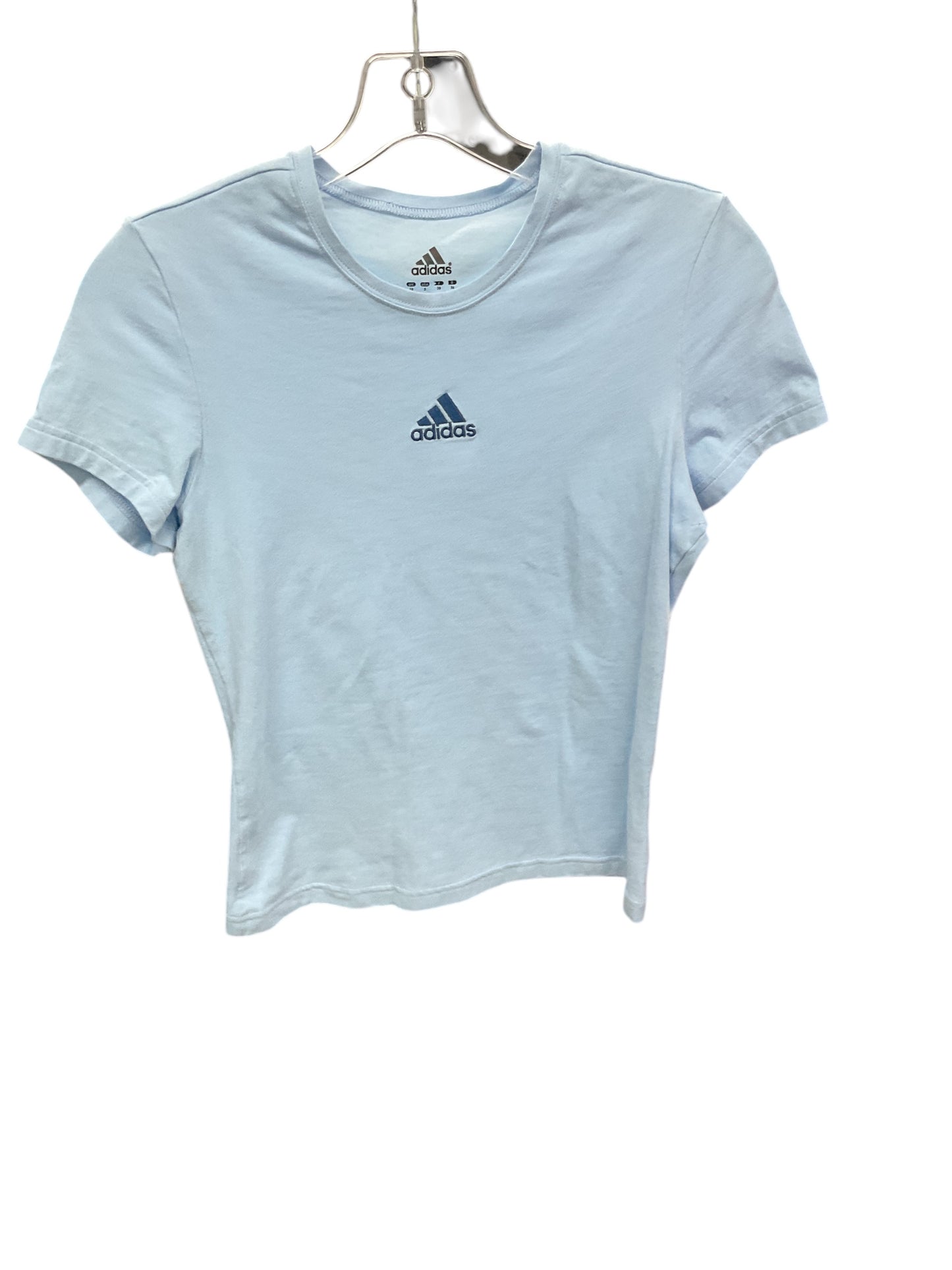 Athletic Top Short Sleeve By Adidas In Blue, Size: S