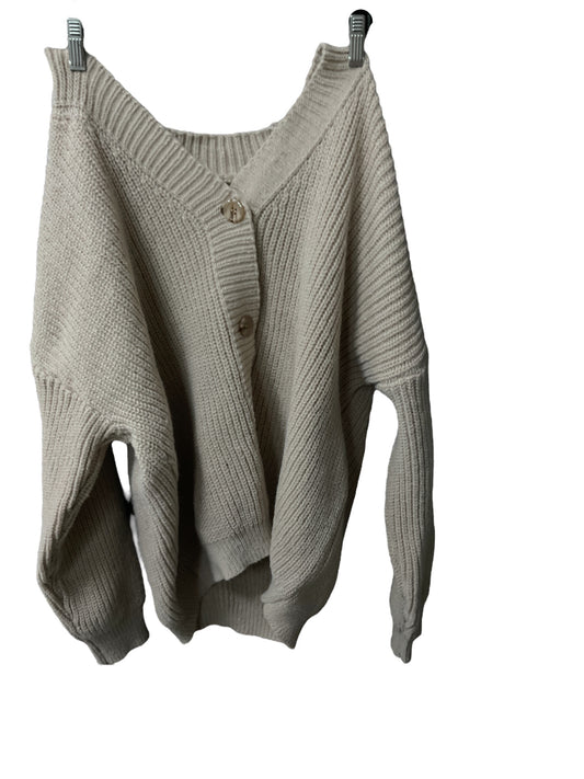 Sweater Cardigan By Cme In Beige, Size: L