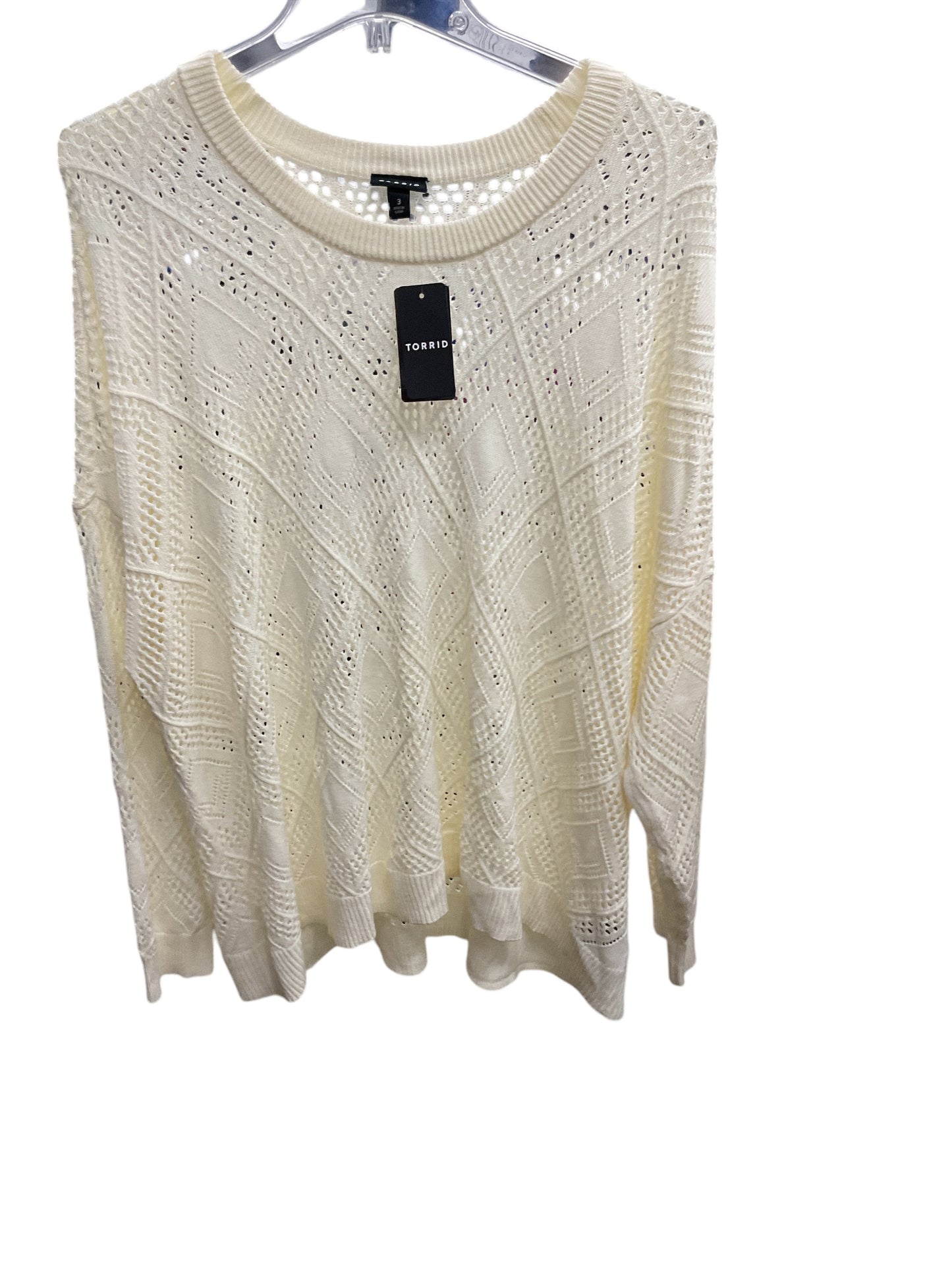 Sweater By Torrid In Cream, Size: 3x