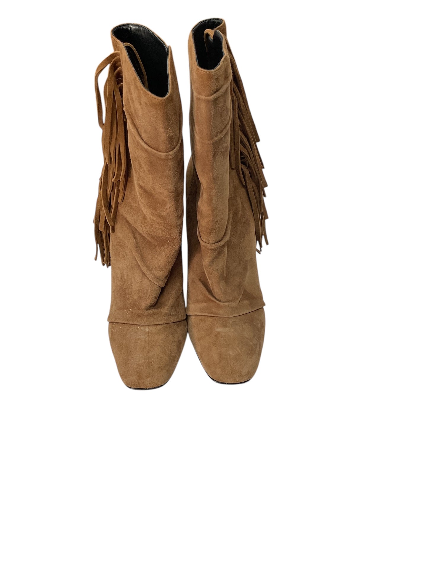 Boots Mid-calf Heels By Giuseppe Zanotti In Tan, Size: 9.5