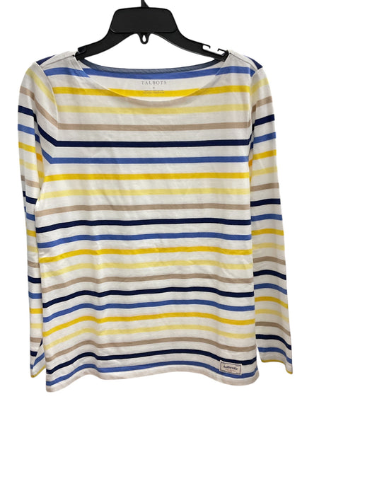 Top Long Sleeve By Talbots In Striped Pattern, Size: M